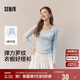 森馬（Semir）t恤女短款大圓領(lǐng)修身顯瘦2025春秋純色上衣內(nèi)搭109125101011
