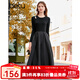 百圖betu女裝秋季新款連衣裙赫本風(fēng)針織裙子修身顯瘦長裙2309T92 黑色 M