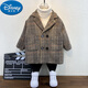 迪士尼（Disney）2025新款兒童雙面呢大衣女童夾棉毛呢寬松外套中長(cháng)款男童格子風(fēng)衣 圖片色 160 cm 建議身高(155-160cm)