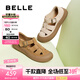 百麗（Belle）時尚編織風(fēng)羅馬涼鞋商場同款透氣休閑鞋D6T1DBK5 土黃色 39 (245mm)