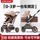 ANGI BABY嬰兒推車(chē)可坐可躺嬰兒車(chē)輕便折疊新生兒減震高景觀(guān)雙向兒童手推車(chē) 輕奢香檳金【一鍵收車(chē)+四輪EVA】