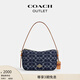 蔻馳（COACH）新款奧萊女士女包經(jīng)典標志丹寧布牛仔KAILEY單肩包通勤 IM/丹寧藍色/天然色