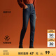 森馬（Semir）森柔牛仔|牛仔褲女修身加絨長褲2024新款冬季保暖小腳褲顯瘦 牛仔深黃泥染80332 25