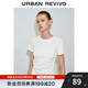 UR2025秋季新款女裝時(shí)尚修身褶皺收腰圓領(lǐng)短袖T恤UWM450063 本白 M