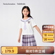 巴拉巴拉【庫(kù)洛米IP商場(chǎng)同款】女童套裝夏季兒童裝2025兩件套學(xué)院 白紫色調(diào)00317 140
