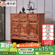 檀永林 紅木家具非洲花梨（學(xué)名：刺猬紫檀）中式四門(mén)鞋柜 雕花實(shí)木鞋柜玄關(guān)儲物柜 三門(mén)鞋柜108*36*108cm