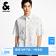 杰克·瓊斯（JACK&JONES）男裝夏季新款寬松滿印圖案休閑日常寬松翻領短袖襯衫225204021 A06本白色 常規(guī) M