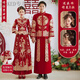 H-KED【囍結良緣】中式結婚禮服新娘新郎唐裝秀禾服出嫁敬酒服 情侶套裝男裝+女裝（精美頭飾） 男裝備注身高體重 S （85-95斤）