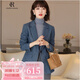 clotho Rennie品牌女裝小西裝外套女2025春秋新款韓版修身顯瘦氣質(zhì)百搭休閑西服 灰藍色 M