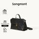 Songmont【李娜同款】山下有松山行系列隨游小挎包植鞣皮單肩斜挎包 煙墨黑-小號 預售35天 小包