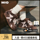 MIO米奧薄底德訓(xùn)鞋女2025秋季新款高幫運(yùn)動拼色雙鞋帶時尚休閑鞋 咖啡/粉色 36 (230mm)
