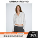 UR2025秋季新款女裝流動哲學(xué)潮流扭結(jié)條紋罩衫襯衫UWJ250058 本白條紋 (面料微透) XS
