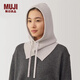 無印良品（MUJI）羊毛 羅紋編織 巴拉克拉法帽 帽子女秋冬 針織帽 圍脖 DDA44A4A 燕麥色