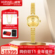 西普尼金表（HIPINE）金表女輕奢黃金手表防水石英表小表盤(pán)純金999手鏈表女士生日禮物 【金奢手鐲鏈D款】金重13.6g+