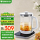 格力（GREE）養生壺1.5L隔水燉煮提壺記憶預約浸泡時(shí)間調節溫度調節自動(dòng)斷電304不銹鋼加熱盤(pán)耐高溫不易爆玻璃 GKY-1501Gb