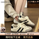 CAMILA KSENIA德訓(xùn)鞋女2025新款百搭阿甘鞋厚底小白鞋復(fù)古時(shí)尚女鞋休閑運(yùn)動(dòng)板鞋 米灰色 37