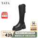 他她（TATA）2024冬休閑時(shí)裝長(zhǎng)靴女CCN02DG4 黑色（單里） 38