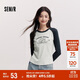 森馬（Semir）長袖T恤女拼色插肩袖小狗套頭衫鹽系潮冬季抓毛衣服101724101010