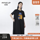 幻走（MOVEUP）MOVEUP幻走2023春季新款.FUN系列 圓領趣味印花設計師針織連衣裙 純黑 S
