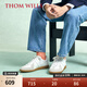 THOM WILLS【舒適內里】德訓鞋男經(jīng)典復古休閑板鞋真皮透氣小白鞋夏季T頭鞋 淺灰白色G781 41 /7.5碼