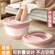 子木雅居泡腳桶可折疊家用加厚保溫過(guò)小腿新款便攜洗腳盆養生足浴按摩盆子 粉色無(wú)蓋[加厚可折疊/凸點(diǎn)按摩]（圖二）
