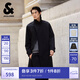 杰克·瓊斯（JACK&JONES）七夕情人節(jié)禮物 25年男裝秋季中長(zhǎng)款風(fēng)衣外套男寬松大衣商務(wù)休閑 E40黑色 寬松版 卡碼拍小 M （175）