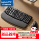 羅技（Logitech）Wave Combo 無(wú)線(xiàn)人體工學(xué)鍵鼠套裝 垂直鼠標 無(wú)線(xiàn)藍牙鼠標 辦公鍵盤(pán) 無(wú)線(xiàn)鍵盤(pán) 藍牙鍵盤(pán) 黑色