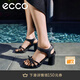 愛步（ECCO）涼鞋女 夏季百搭一字式扣帶女士優(yōu)雅粗跟高跟鞋 雕塑233323 黑色23332301001 36
