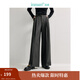 茵曼（INMAN）【新復古回潮】復古通勤搭片闊腿褲2025春女裝新款長(cháng)褲 貴族灰 29