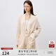 自巧小個(gè)子氣質(zhì)灰色針織開(kāi)衫外套女2025早春新款寬松浴袍風(fēng)毛衣 燕麥色 M （4碼）