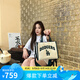 美職棒（MLB）旗艦官方男女款托特包學(xué)院風(fēng)單肩包斜挎包 生日禮物 洛杉磯道奇隊/深奶油色 F
