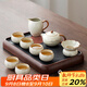 唐豐汝窯茶具整套帶茶盤(pán)功夫茶具套裝中式家用陶瓷泡茶壺蓋碗茶杯套裝