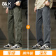 班尼路（Baleno）S&K休閑褲男2025新款秋季潮牌寬松直筒長(cháng)褲男士純棉運動(dòng)褲子男 軍綠色+深灰色 M 90-110斤