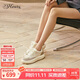 73Hours趙麗穎同款女鞋小熊玩偶2025秋季新款平底拼色系帶圓頭休閑鞋