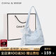 CinvaiKrose包包女包2025新款單肩包大容量托特包通勤包帆布購物袋 藍色
