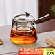 憶壺茶（YIHUTEA） 玻璃茶壺側把泡茶壺 電陶爐煮茶器功夫茶具套裝煮茶壺茶道杯 【加大容量】實(shí)木側把壺700ml