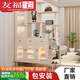 友福宅2025新款玄關(guān)柜鞋柜一體奶油風(fēng)家用門口入戶隔斷柜酒柜屏風(fēng)裝飾柜 奶咖色-玻璃款100*35*200