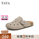 他她（TATA）厚底復古勃肯拖鞋女鞋沙灘涼鞋洞洞鞋2025夏新款4QT01BH5 灰色 39