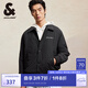 杰克·瓊斯（JACK&JONES）男裝秋季新款時(shí)尚百搭寬松短款棉衣保暖外套字母刺繡翻領(lǐng)棉服男 E40 黑色 S 170