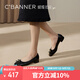 千百度（C.BANNER）蝴蝶結(jié)芭蕾舞鞋女2025春季新款單鞋A25157009 黑色 36