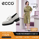愛步（ECCO）樂福鞋女 經(jīng)典厚底百搭英倫風(fēng)皮鞋 摩登女鞋490013 石灰色37