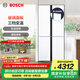 博世（BOSCH）冰箱497升大容量四開門十字對開門家用電冰箱 一級能效 超薄嵌入 玻璃面板 變溫保鮮 支持國家補貼 小白鯨（K1C82EA20C）