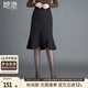 她池荷葉邊不規(guī)則半身裙女2025秋裝新款高腰顯瘦包臀魚尾裙