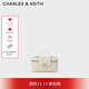 CHARLES&KEITH手提方盒化妝包斜挎小方包女生日禮物CK2-50782376 Beige米色 S