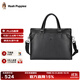 暇步士（Hush Puppies）公文包商務(wù)男士手提包新款真皮大容量電腦包手提及單肩斜挎包 黑色【官方直發(fā) 假一罰十】 大包可容納14英寸