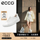 愛(ài)步（ECCO）板鞋女鞋 25年牛皮休閑板鞋系帶鞋平底鞋女 柔酷470843 HL 白色/銀色47084361144 38 (240mm)