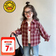 G.DUCKKIDS小黃鴨童裝女童襯衫春秋款2025新款兒童上衣洋氣格子襯衣寶寶秋裝 外套 140 建議9~10歲【130-140cm】cm