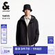 杰克·瓊斯（JACK&JONES）25年男裝秋季短款防風(fēng)衣男抗沾濕外套連帽保溫寬松戶外夾克登山服 E40黑色 3XL