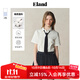 ELAND【接觸涼感】衣戀襯衫女學院風可拆卸領帶短袖2025夏季新款 象牙白/白色(39)Ivory-A款F24E02 S /160