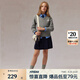 E·LAND KIDS衣戀冬季新品女童學院風V領刺繡針織毛衣 D/Grey深灰色/17 165 (M)